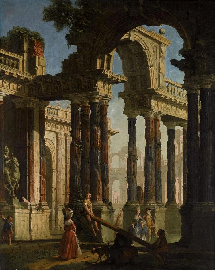 Capriccio architettonico con figure
